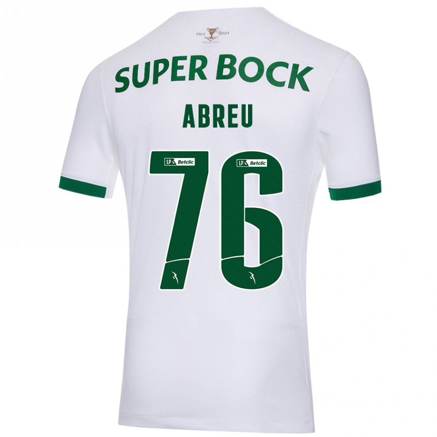 Niño Fútbol Camiseta Diogo Abreu #76 Blanco Verde 2ª Equipación 2024/25 Perú