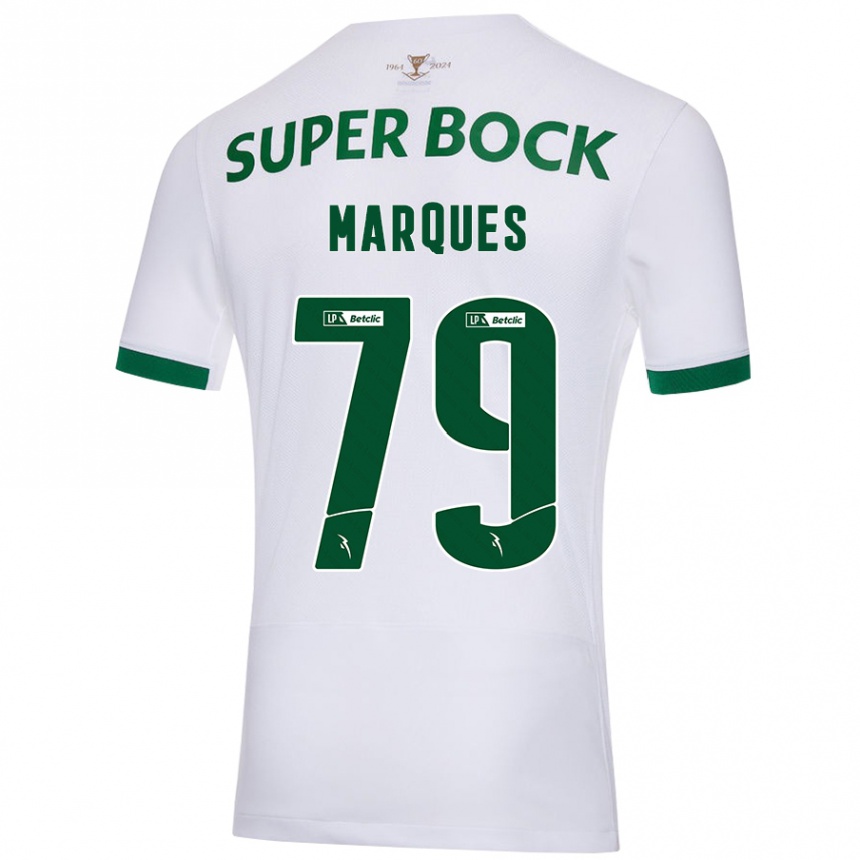 Niño Fútbol Camiseta Rodrigo Marquês #79 Blanco Verde 2ª Equipación 2024/25 Perú