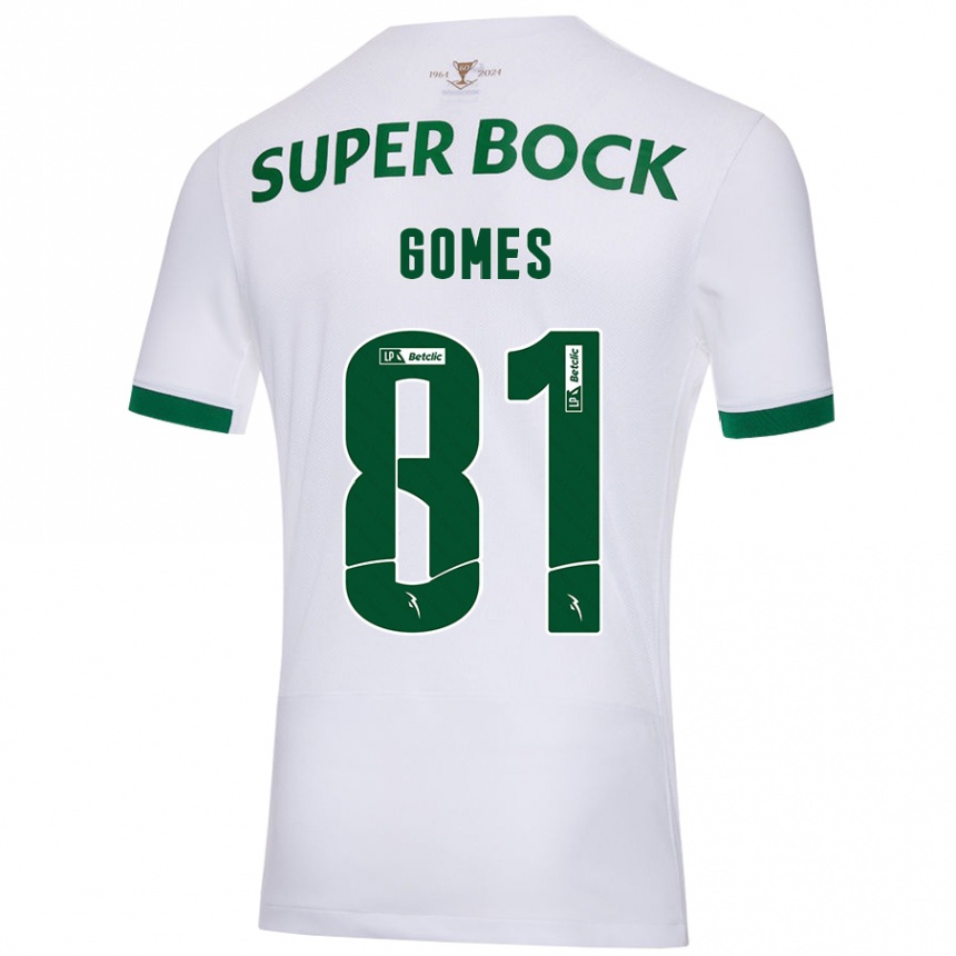 Niño Fútbol Camiseta Salvador Gomes #81 Blanco Verde 2ª Equipación 2024/25 Perú