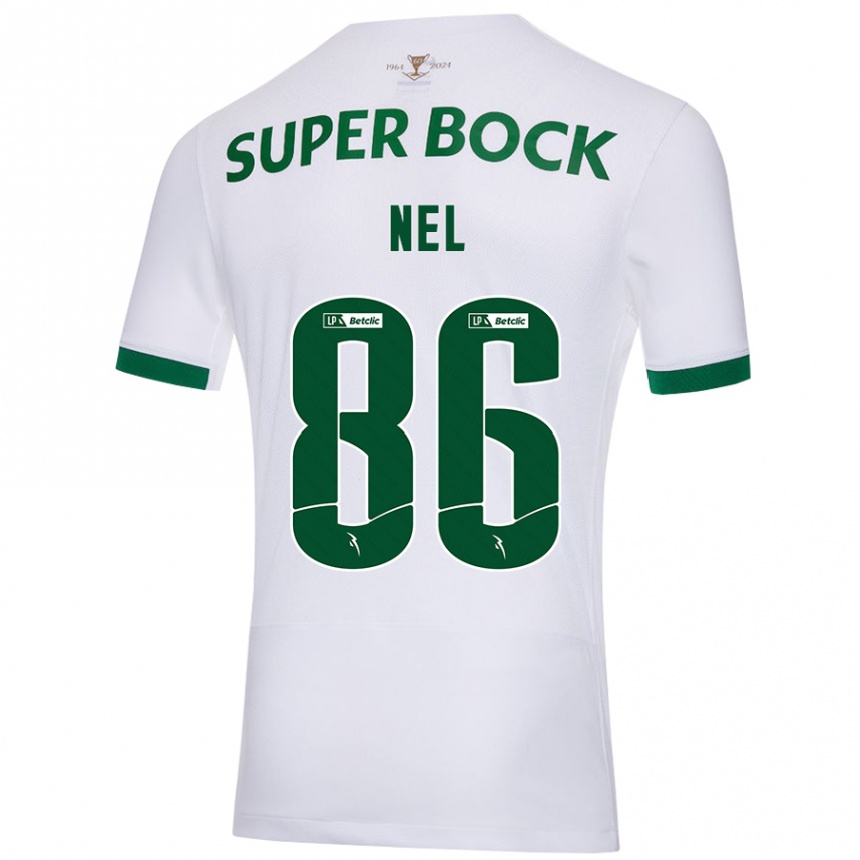 Niño Fútbol Camiseta Rafael Nel #86 Blanco Verde 2ª Equipación 2024/25 Perú