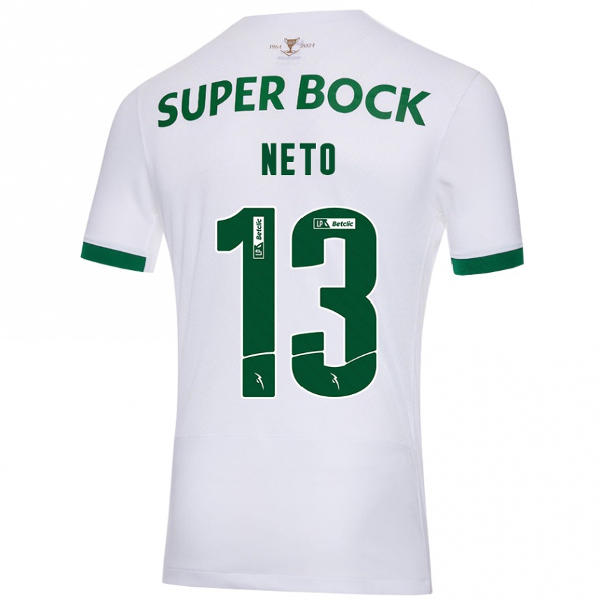 Niño Fútbol Camiseta Luís Neto #13 Blanco Verde 2ª Equipación 2024/25 Perú