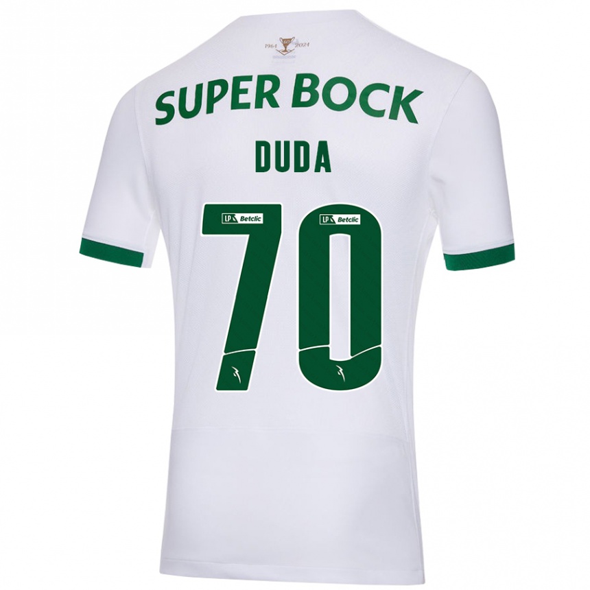 Niño Fútbol Camiseta Dudá #70 Blanco Verde 2ª Equipación 2024/25 Perú