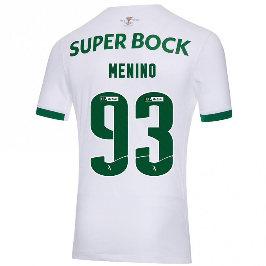 Niño Fútbol Camiseta Miguel Menino #93 Blanco Verde 2ª Equipación 2024/25 Perú