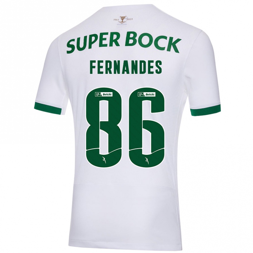 Niño Fútbol Camiseta Emanuel Fernandes #86 Blanco Verde 2ª Equipación 2024/25 Perú