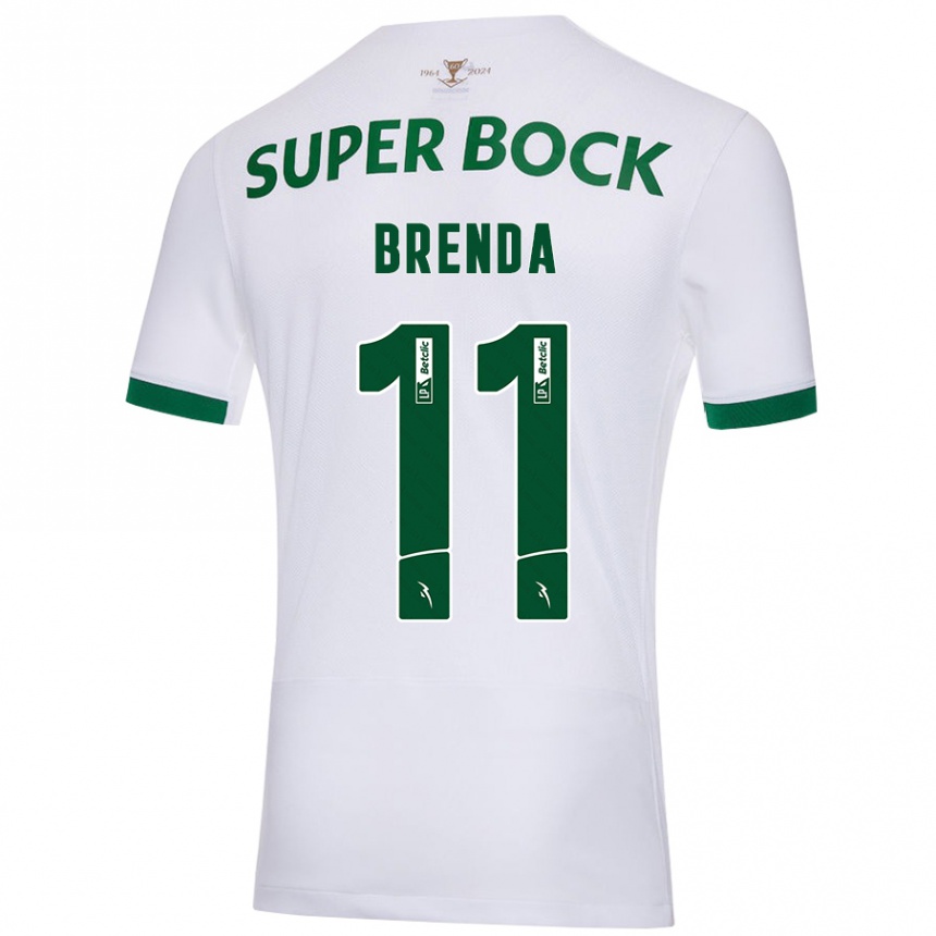 Niño Fútbol Camiseta Brenda Pérez Soler #11 Blanco Verde 2ª Equipación 2024/25 Perú