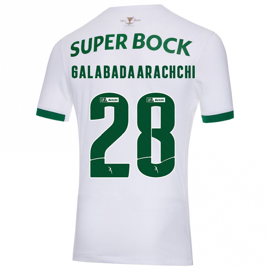 Niño Fútbol Camiseta Jacinta Galabadaarachchi #28 Blanco Verde 2ª Equipación 2024/25 Perú