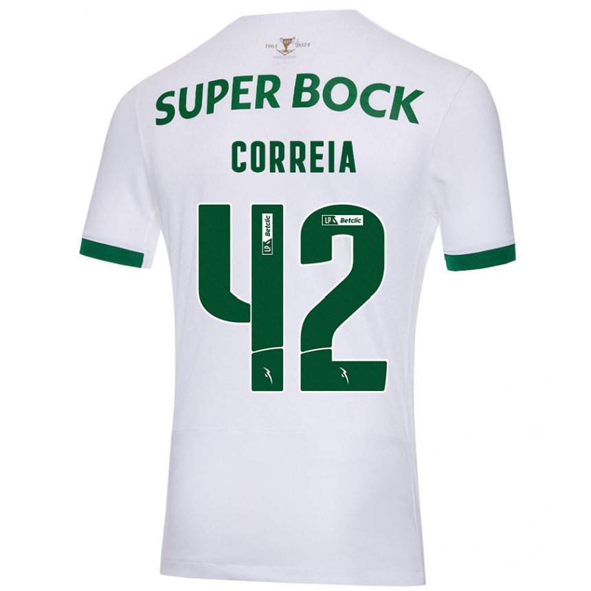 Niño Fútbol Camiseta Leonete Maísa Nozerand Correia #42 Blanco Verde 2ª Equipación 2024/25 Perú