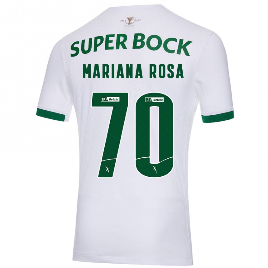 Niño Fútbol Camiseta Mariana Silva Pinto Vilaça Da Rosa #70 Blanco Verde 2ª Equipación 2024/25 Perú