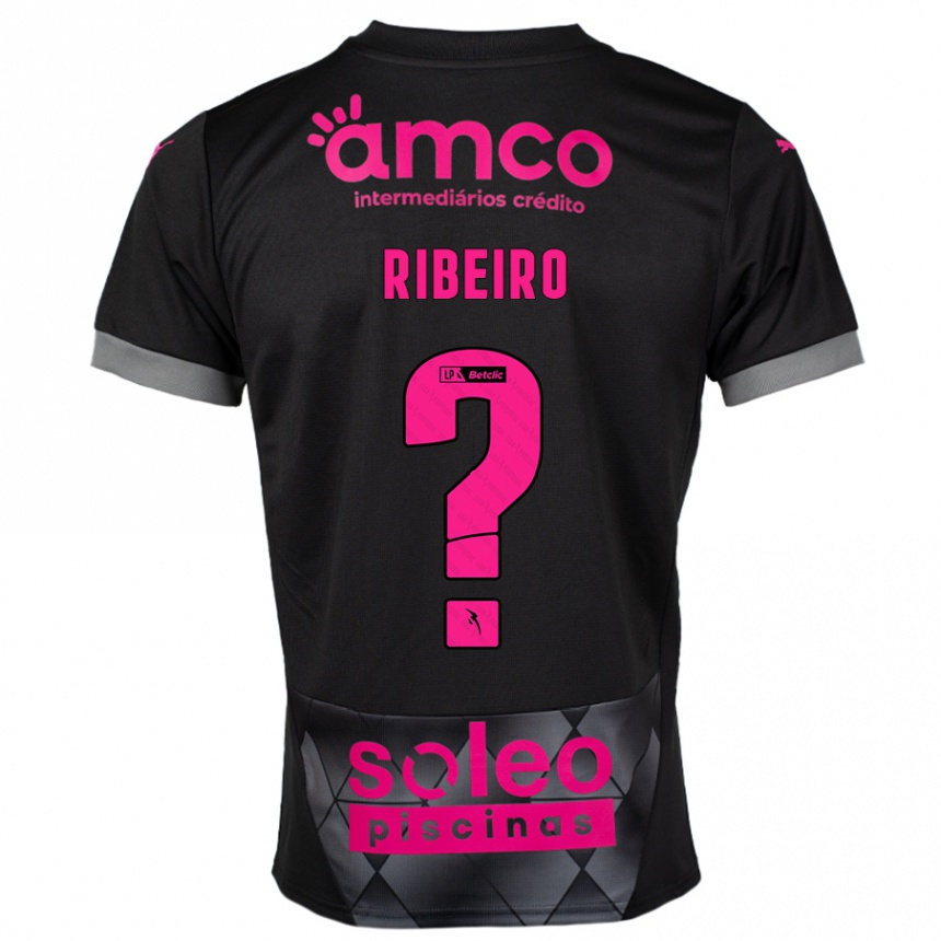 Niño Fútbol Camiseta Yuri Ribeiro #0 Negro Rosa 2ª Equipación 2024/25 Perú