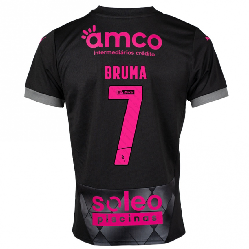 Niño Fútbol Camiseta Bruma #7 Negro Rosa 2ª Equipación 2024/25 Perú