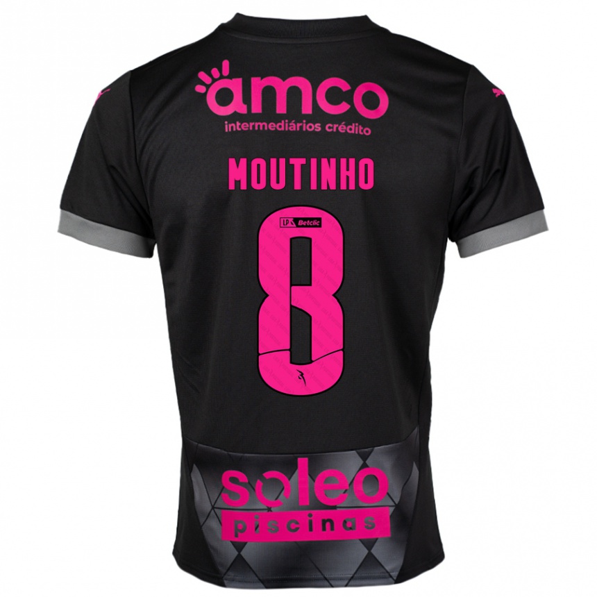 Niño Fútbol Camiseta João Moutinho #8 Negro Rosa 2ª Equipación 2024/25 Perú