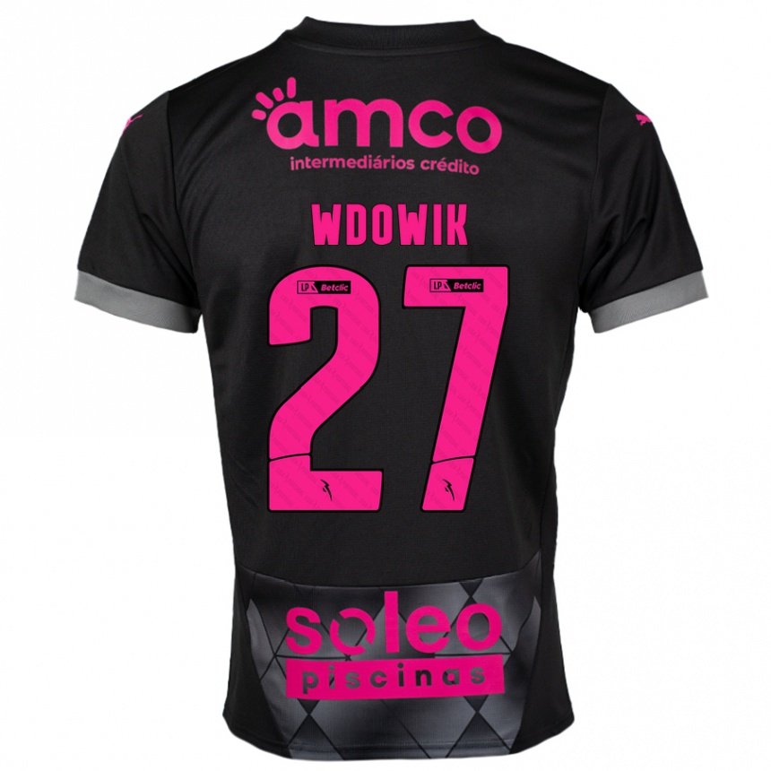 Niño Fútbol Camiseta Bartlomiej Wdowik #27 Negro Rosa 2ª Equipación 2024/25 Perú