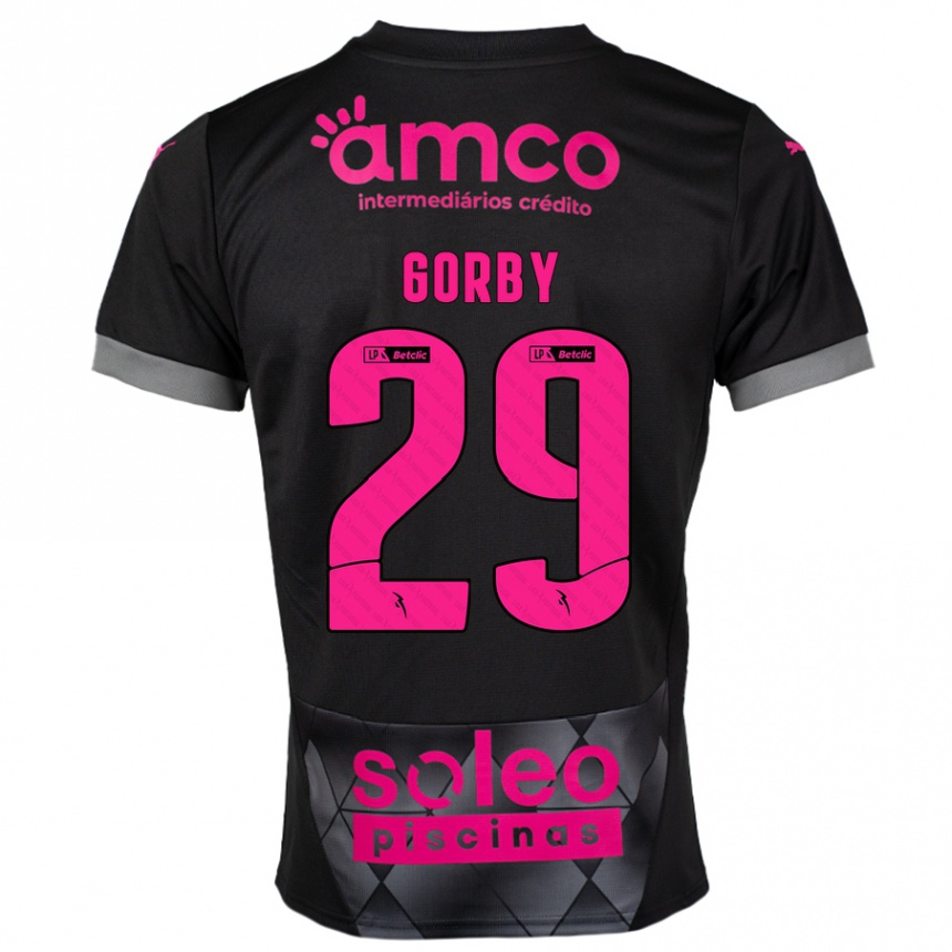 Niño Fútbol Camiseta Gorby #29 Negro Rosa 2ª Equipación 2024/25 Perú