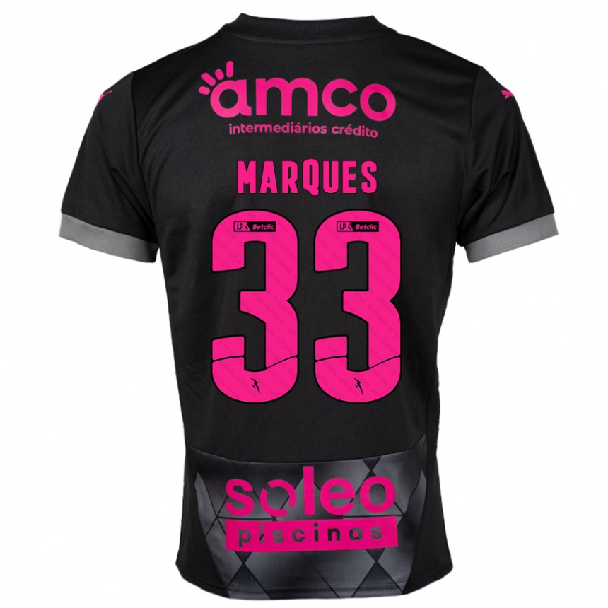 Niño Fútbol Camiseta João Marques #33 Negro Rosa 2ª Equipación 2024/25 Perú