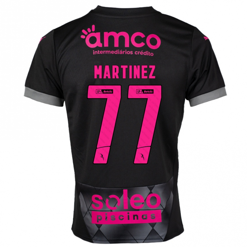 Niño Fútbol Camiseta Gabri Martínez #77 Negro Rosa 2ª Equipación 2024/25 Perú