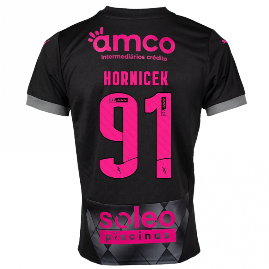 Niño Fútbol Camiseta Lukas Hornicek #91 Negro Rosa 2ª Equipación 2024/25 Perú