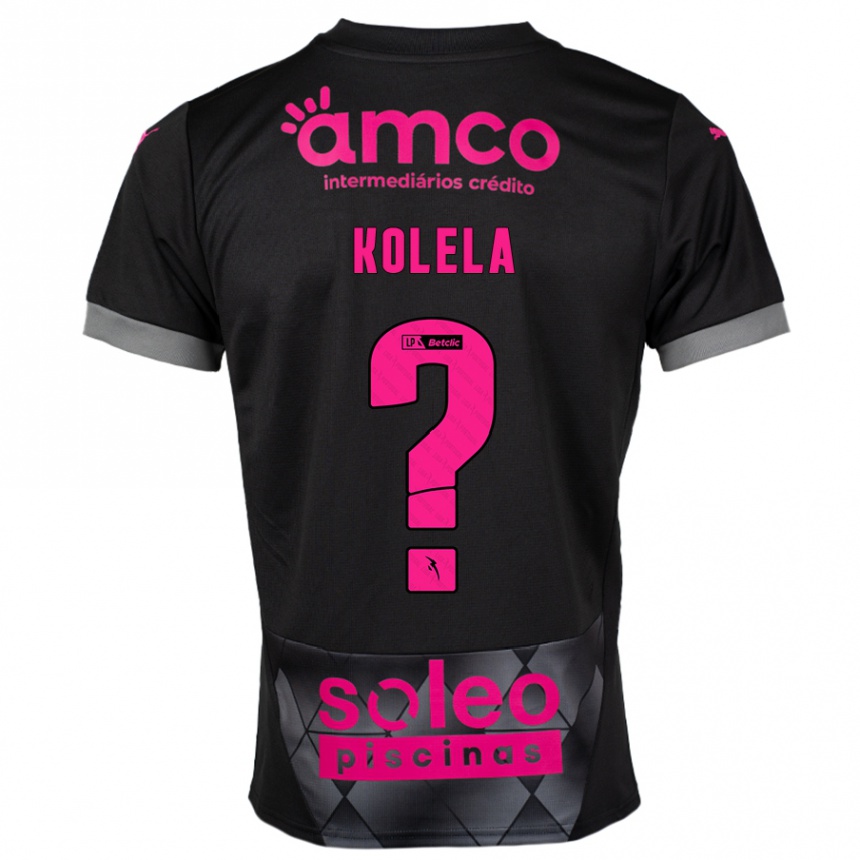 Niño Fútbol Camiseta Kyllian Kolela #0 Negro Rosa 2ª Equipación 2024/25 Perú