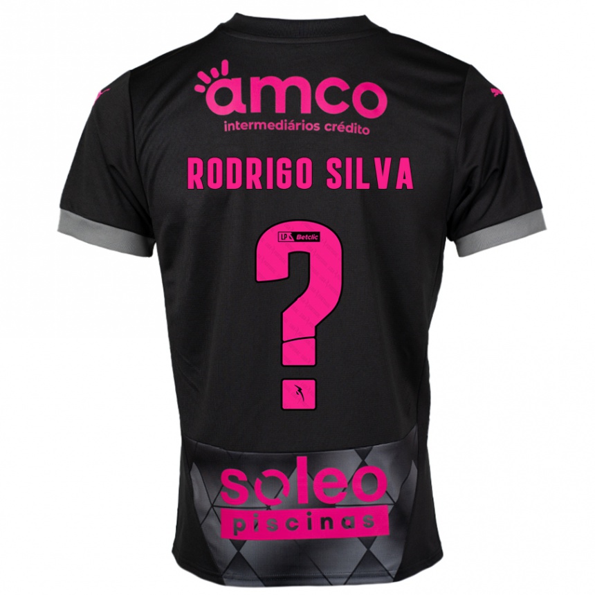 Niño Fútbol Camiseta Rodrigo Silva #0 Negro Rosa 2ª Equipación 2024/25 Perú