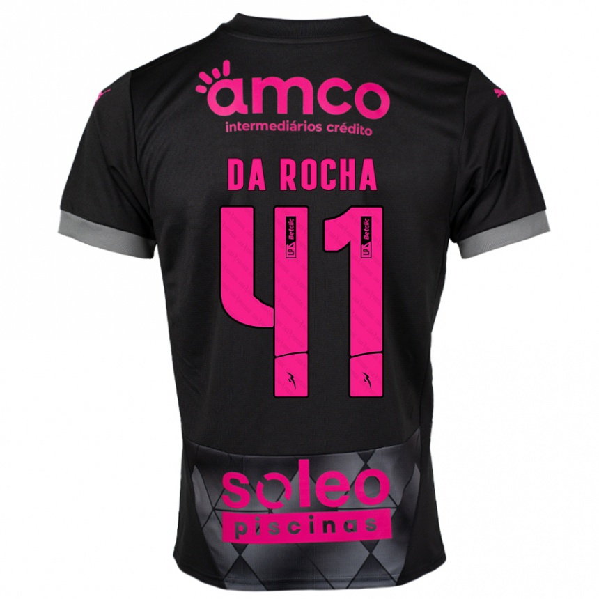 Niño Fútbol Camiseta Yanis Da Rocha #41 Negro Rosa 2ª Equipación 2024/25 Perú