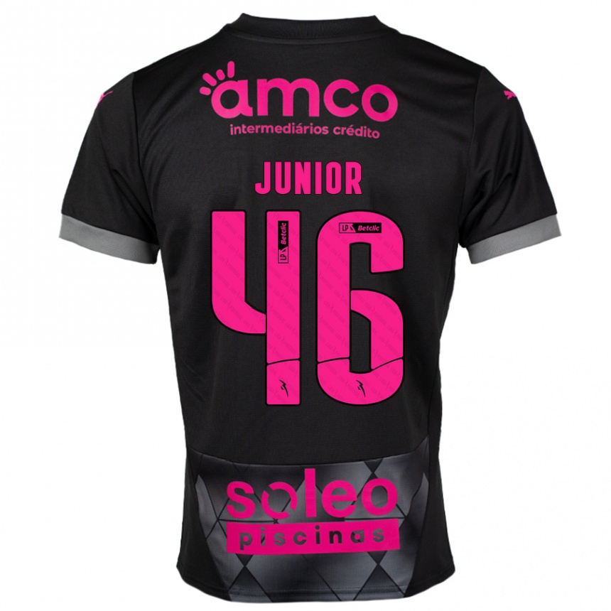 Niño Fútbol Camiseta Mário Junior #46 Negro Rosa 2ª Equipación 2024/25 Perú