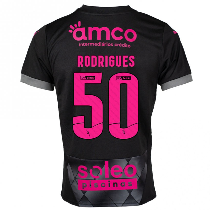 Niño Fútbol Camiseta Diego Rodrigues #50 Negro Rosa 2ª Equipación 2024/25 Perú