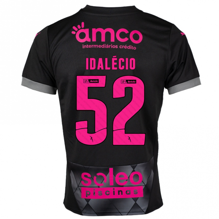 Niño Fútbol Camiseta Idalécio #52 Negro Rosa 2ª Equipación 2024/25 Perú