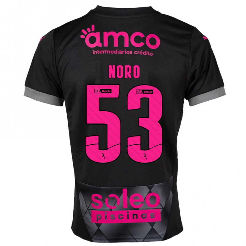 Niño Fútbol Camiseta Jonatás Noro #53 Negro Rosa 2ª Equipación 2024/25 Perú