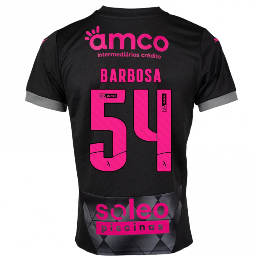 Niño Fútbol Camiseta Guilherme Barbosa #54 Negro Rosa 2ª Equipación 2024/25 Perú