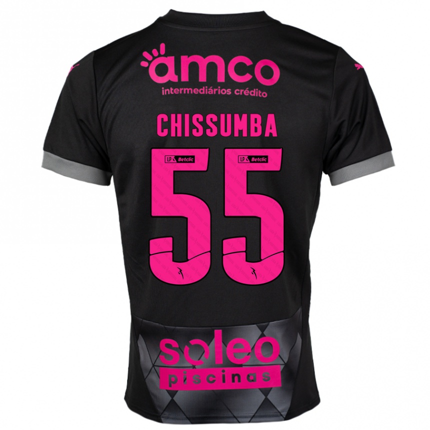 Niño Fútbol Camiseta Chissumba #55 Negro Rosa 2ª Equipación 2024/25 Perú