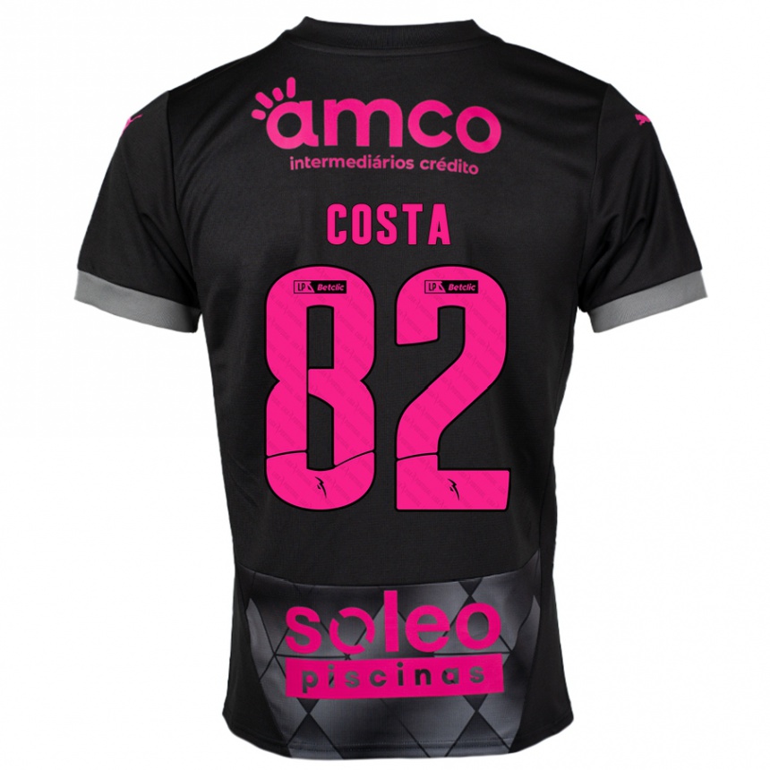 Niño Fútbol Camiseta Gui Costa #82 Negro Rosa 2ª Equipación 2024/25 Perú