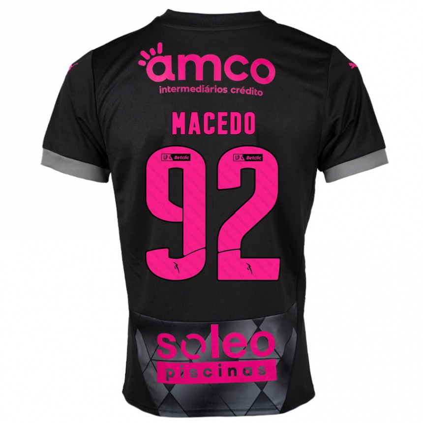 Niño Fútbol Camiseta Rodrigo Macedo #92 Negro Rosa 2ª Equipación 2024/25 Perú