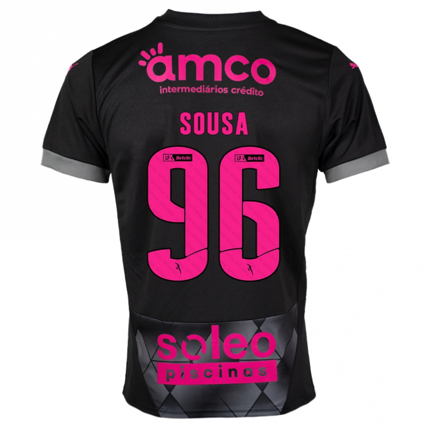 Niño Fútbol Camiseta Afonso Sousa #96 Negro Rosa 2ª Equipación 2024/25 Perú