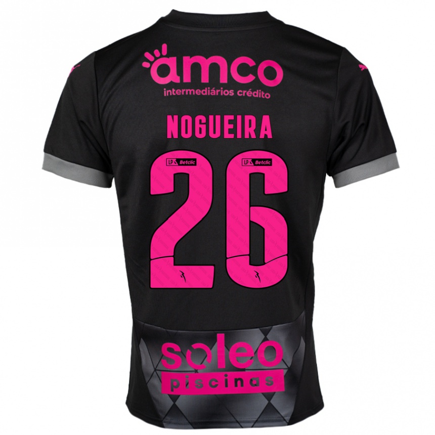 Niño Fútbol Camiseta Ana Nogueira #26 Negro Rosa 2ª Equipación 2024/25 Perú