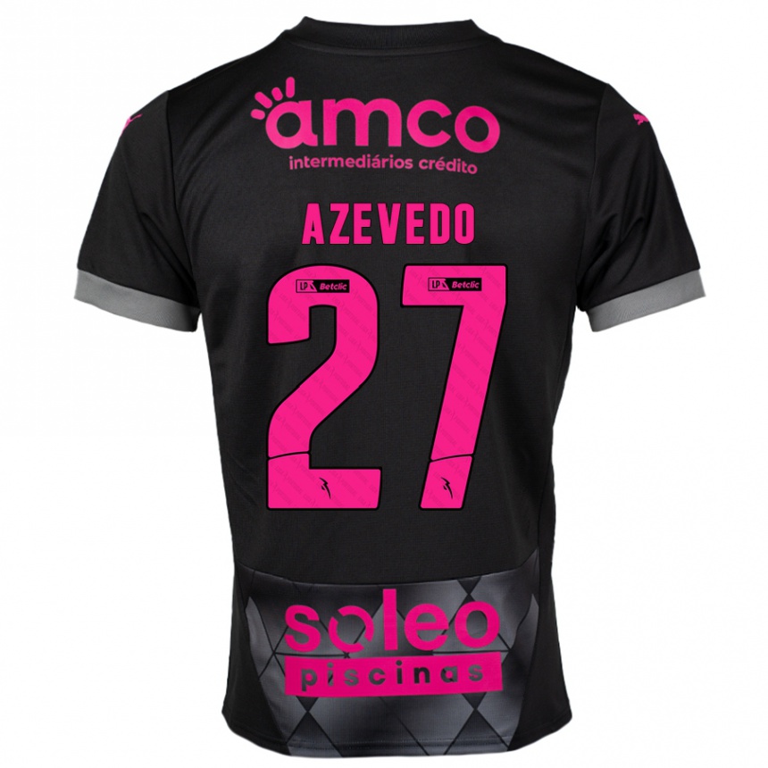 Niño Fútbol Camiseta Mariana Azevedo #27 Negro Rosa 2ª Equipación 2024/25 Perú