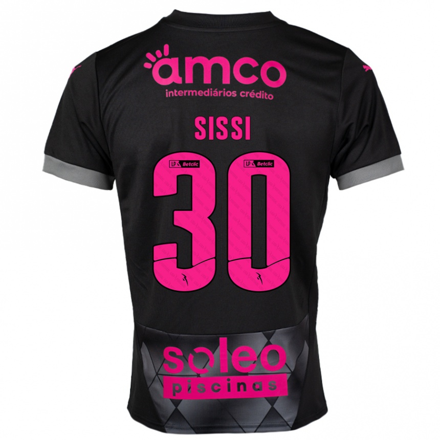 Niño Fútbol Camiseta Sissi #30 Negro Rosa 2ª Equipación 2024/25 Perú