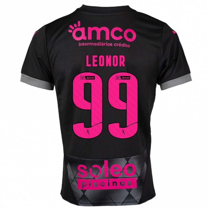 Niño Fútbol Camiseta Maria Leonor #99 Negro Rosa 2ª Equipación 2024/25 Perú