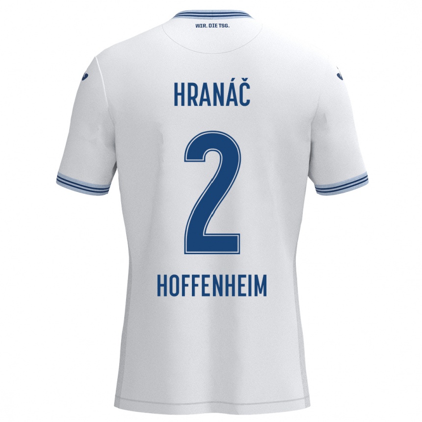 Niño Fútbol Camiseta Robin Hranac #2 Blanco Azul 2ª Equipación 2024/25 Perú