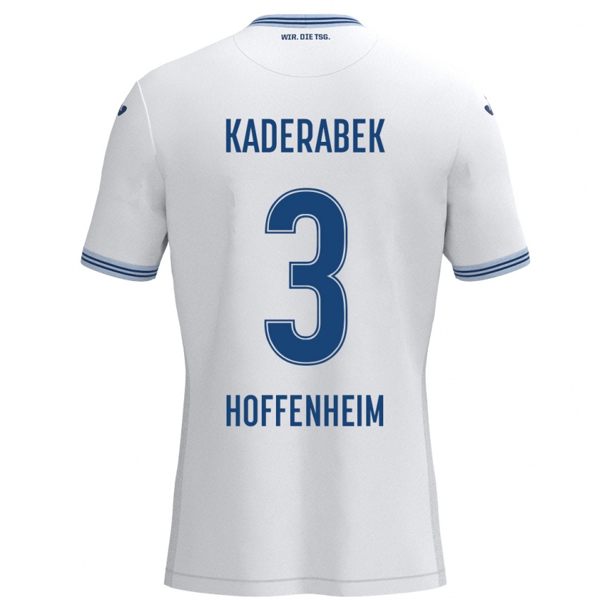 Niño Fútbol Camiseta Pavel Kaderabek #3 Blanco Azul 2ª Equipación 2024/25 Perú