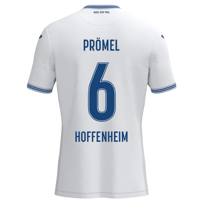 Niño Fútbol Camiseta Grischa Prömel #6 Blanco Azul 2ª Equipación 2024/25 Perú