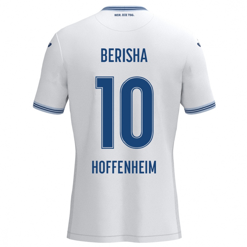 Niño Fútbol Camiseta Mergim Berisha #10 Blanco Azul 2ª Equipación 2024/25 Perú