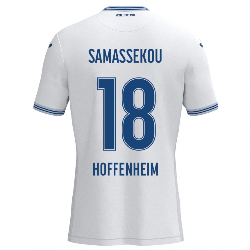 Niño Fútbol Camiseta Diadié Samassékou #18 Blanco Azul 2ª Equipación 2024/25 Perú