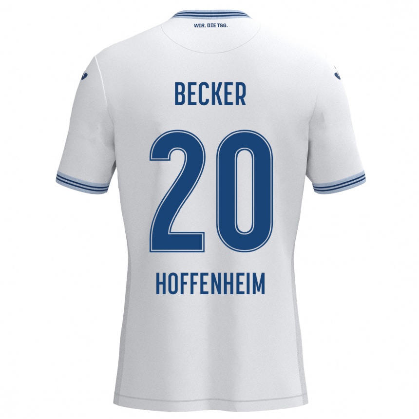 Niño Fútbol Camiseta Finn Ole Becker #20 Blanco Azul 2ª Equipación 2024/25 Perú