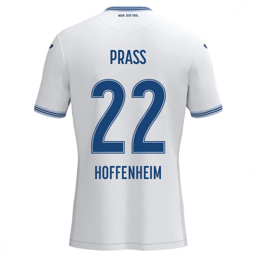 Niño Fútbol Camiseta Alexander Prass #22 Blanco Azul 2ª Equipación 2024/25 Perú