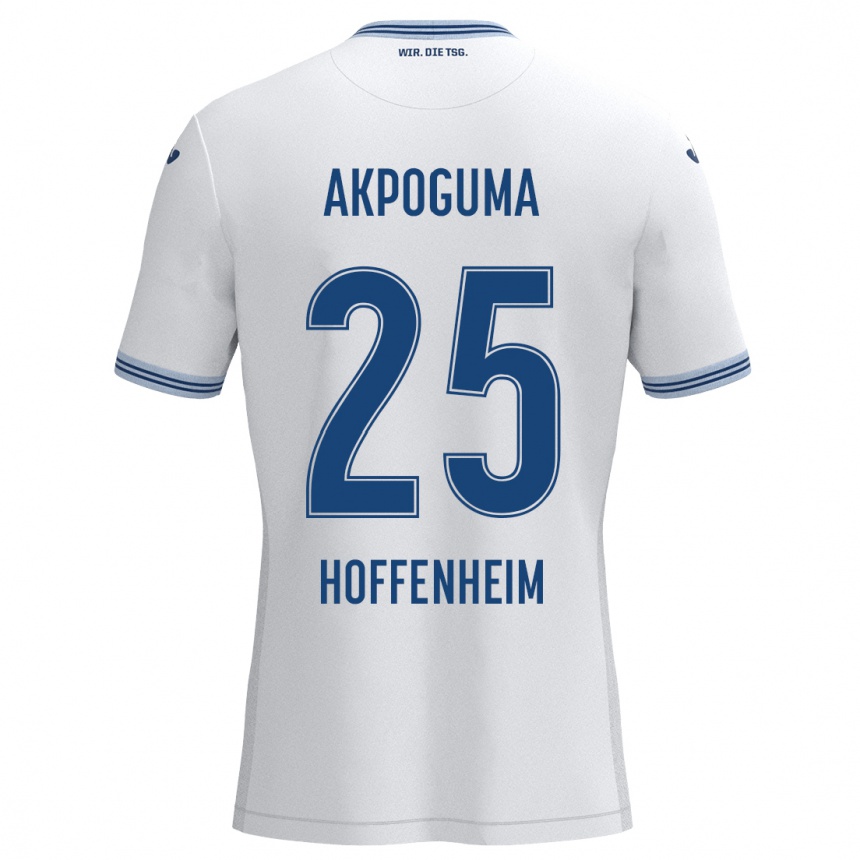 Niño Fútbol Camiseta Kevin Akpoguma #25 Blanco Azul 2ª Equipación 2024/25 Perú