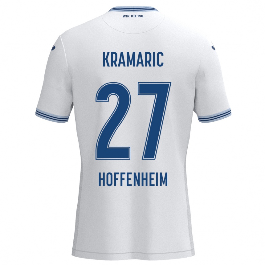 Niño Fútbol Camiseta Andrej Kramaric #27 Blanco Azul 2ª Equipación 2024/25 Perú