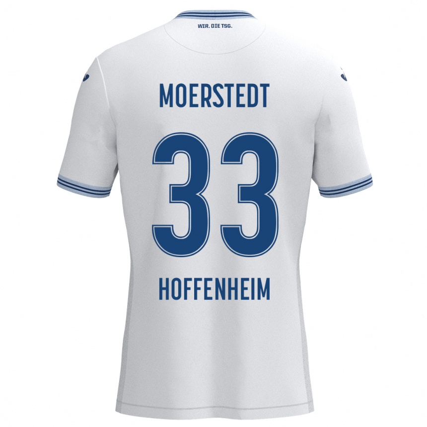 Niño Fútbol Camiseta Max Moerstedt #33 Blanco Azul 2ª Equipación 2024/25 Perú