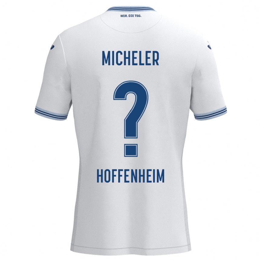 Niño Fútbol Camiseta Florian Micheler #0 Blanco Azul 2ª Equipación 2024/25 Perú