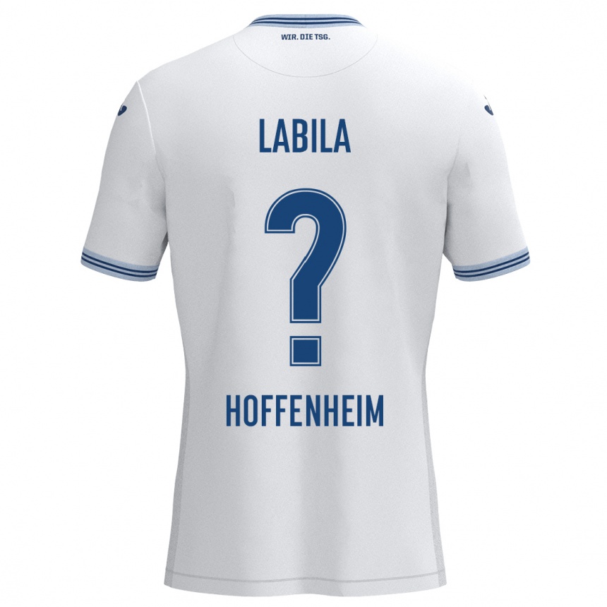 Niño Fútbol Camiseta Daniel Labila #0 Blanco Azul 2ª Equipación 2024/25 Perú