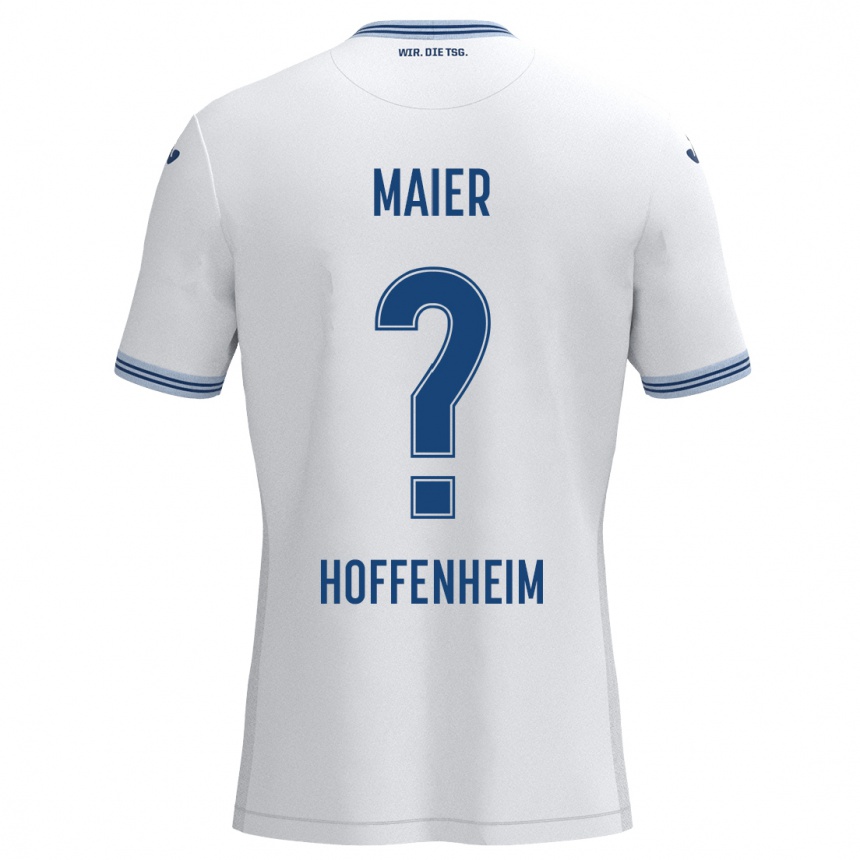 Niño Fútbol Camiseta Marcello Maier #0 Blanco Azul 2ª Equipación 2024/25 Perú