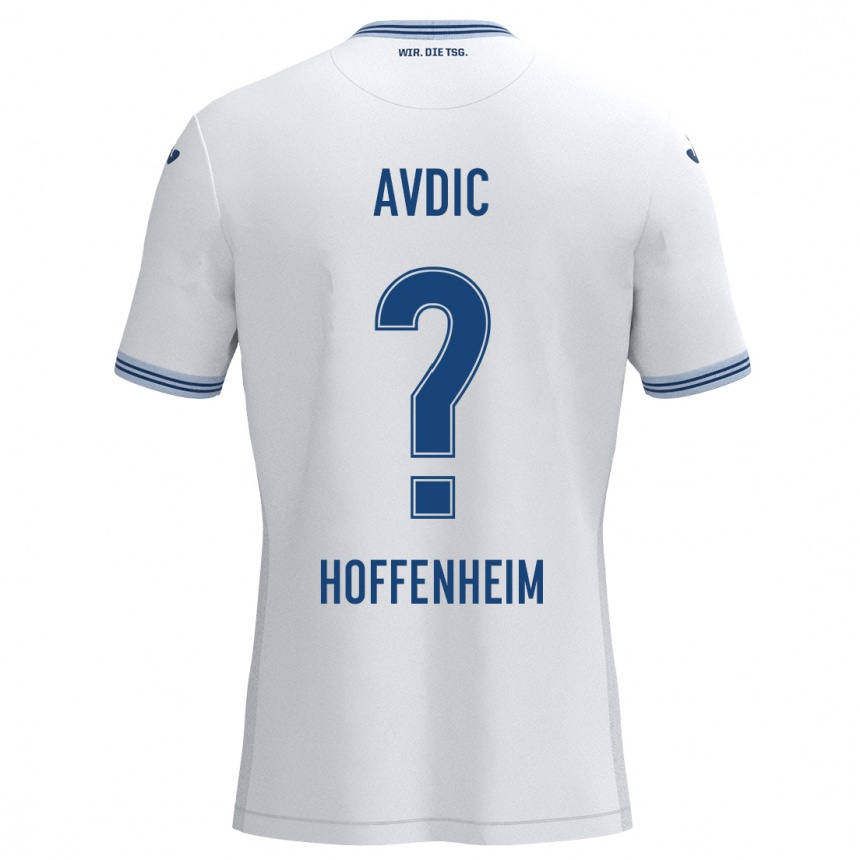 Niño Fútbol Camiseta Edin Avdic #0 Blanco Azul 2ª Equipación 2024/25 Perú